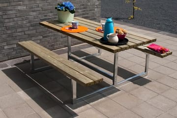 PLUS Basic bord- och bänkset 177 cm - Naturell - Utemöbler & utemiljö - Utebord & trädgårdsbord - Picknickbord