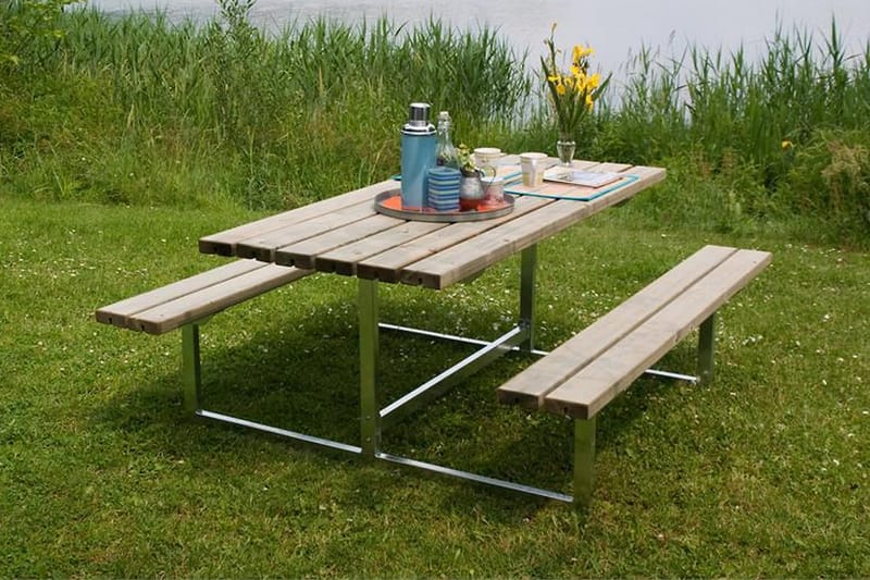 PLUS Basic bord- och bänkset 177 cm - Naturell - Picknickbord
