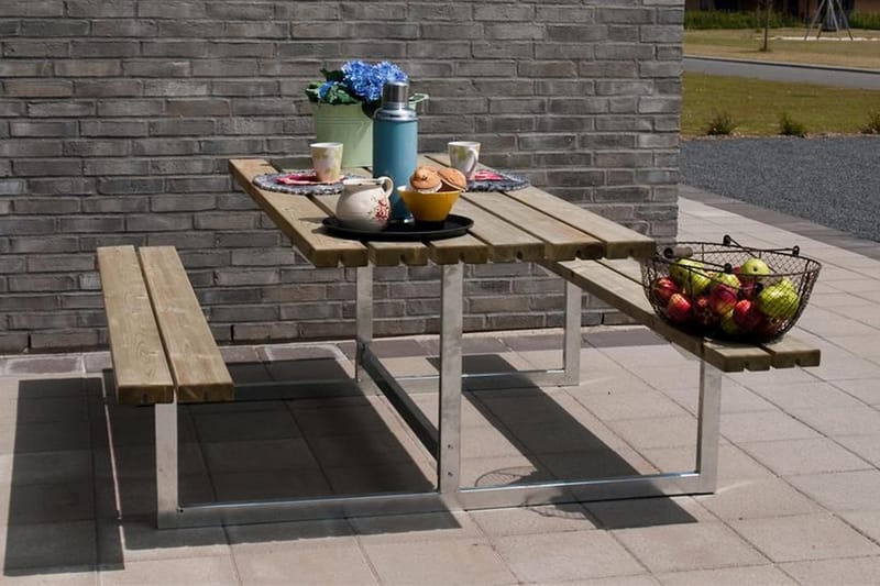 PLUS Basic bord- och bänkset 177 cm - Naturell - Utemöbler & utemiljö - Utebord & trädgårdsbord - Picknickbord