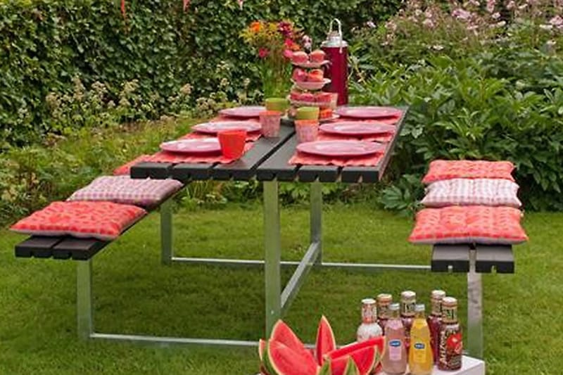 PLUS Basic bord- och bänkset 177 cm - Svart - Utemöbler & utemiljö - Utebord & trädgårdsbord - Picknickbord