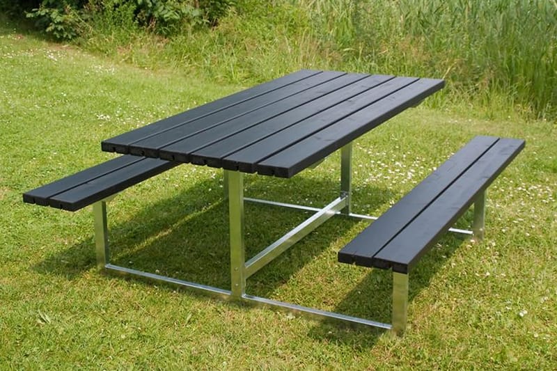 PLUS Basic bord- och bänkset 177 cm - Svart - Utemöbler & utemiljö - Utebord & trädgårdsbord - Picknickbord