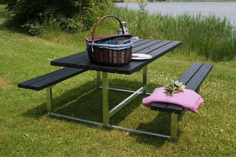 PLUS Basic bord- och bänkset 177 cm - Svart - Utemöbler & utemiljö - Utebord & trädgårdsbord - Picknickbord