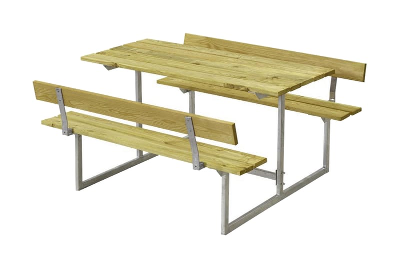 PLUS Basic bord- och bänkset för barn med 2 ryggstöd - Ljusbrun - Picknickbord