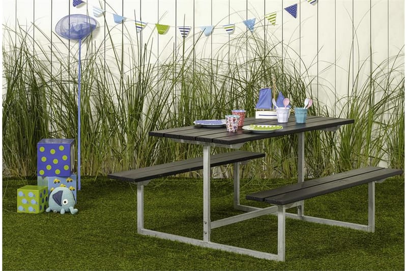 PLUS Basic bord- och bänkset för barn - Svart - Utemöbler & utemiljö - Utebord & trädgårdsbord - Picknickbord