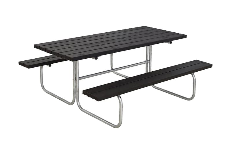 PLUS Classic bord- och bänkset 155x177x73 cm - Mörkgrå - Picknickbord