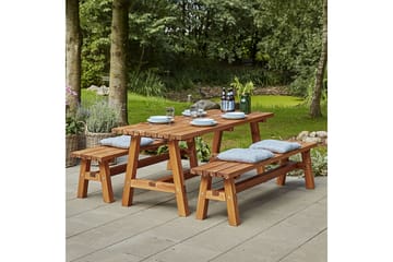 PLUS Country Plankset 177 cm Bord och 2 Bänkar Grundmåla Tea - Teak - Utemöbler & utemiljö - Utebord & trädgårdsbord - Picknickbord