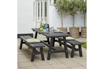 PLUS Country Plankset 177 cm Bord och 2 Bänkar, - Svart - Utemöbler & utemiljö - Utebord & trädgårdsbord - Picknickbord