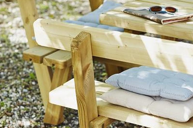PLUS Gudrun Bord- och Picknickbord Fyrkantingt med ryggstöd - Naturell - Picknickbord
