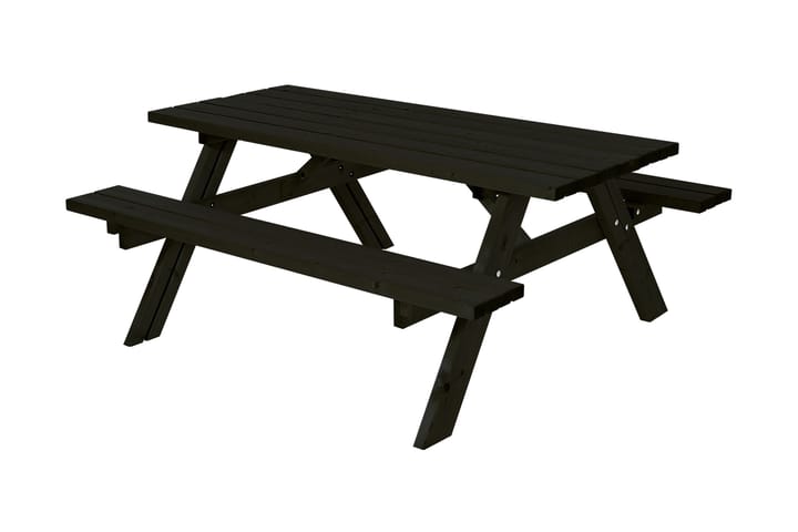 PLUS Gudrun Picknickbord med Bänk 177 cm - Svart - Picknickbord