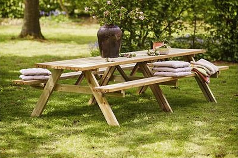 PLUS Gudrun Picknickbord med Bänk 300 - Grå|Beige - Utemöbler & utemiljö - Utebord & trädgårdsbord - Picknickbord