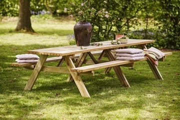 PLUS Gudrun Picknickbord med Bänk 300 - Grå|Beige - Utemöbler & utemiljö - Utebord & trädgårdsbord - Picknickbord