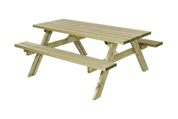 PLUS Gudrun Picknickbord med Bänk Trä - Brun|Blå|Beige - Utemöbler & utemiljö - Utebord & trädgårdsbord - Picknickbord