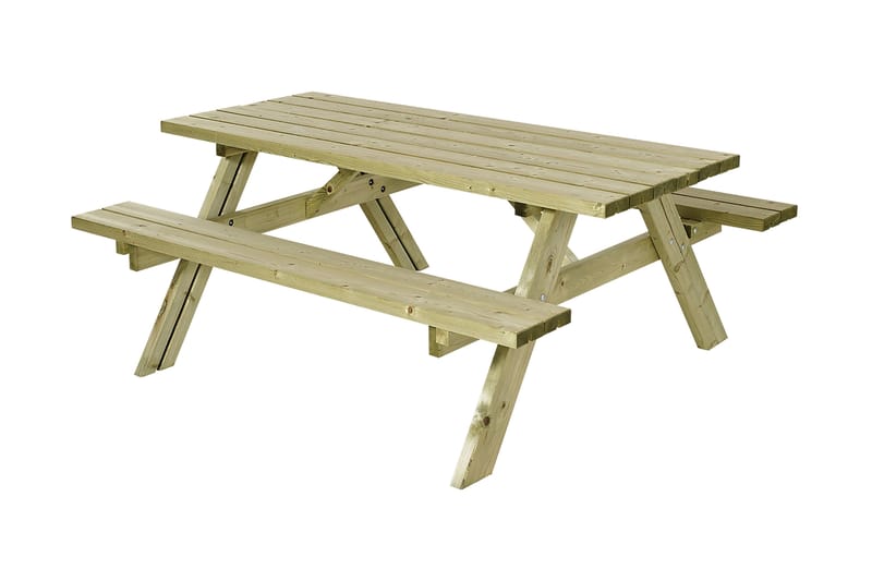 PLUS Gudrun Picknickbord med Bänk Trä - Brun|Blå|Beige - Picknickbord