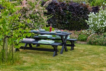 PLUS Nostalgi Bord/Bänkset 177 cm Bord och 2 Bänkar - Svart - Utemöbler & utemiljö - Utebord & trädgårdsbord - Picknickbord