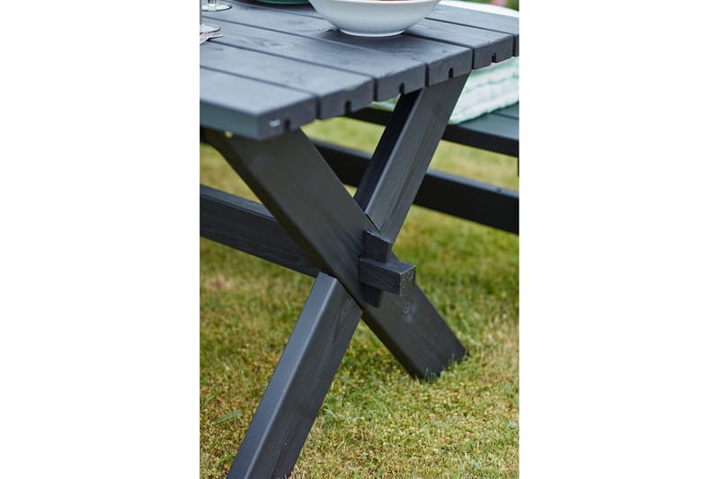 PLUS Nostalgi Bord/Bänkset 177 cm Bord och 2 Bänkar - Svart - Utemöbler & utemiljö - Utebord & trädgårdsbord - Picknickbord