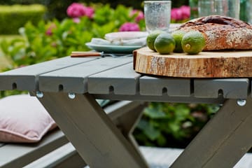 PLUS Nostalgi Bord/Bänkset 177 cm Bord och 2 Bänkar - Taupe - Utemöbler & utemiljö - Utebord & trädgårdsbord - Picknickbord