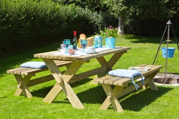 PLUS Nostalgi Bord/Bänkset 177 cm Bord och 2 Bänkar - Utemöbler & utemiljö - Utebord & trädgårdsbord - Picknickbord