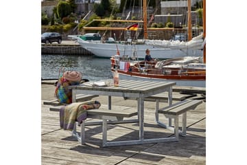 PLUS Twist Bord/Bänkset 204 cm - Grå|Brun - Utemöbler & utemiljö - Utebord & trädgårdsbord - Picknickbord