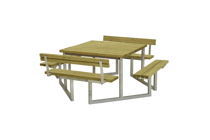 PLUS Twist Bord/Bänkset med 2 Ryggstöd 204 cm Tryckimpregner - Picknickbord