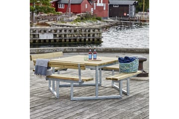 PLUS Twist Bord/Bänkset med 2 Ryggstöd 204 cm Tryckimpregner - Utemöbler & utemiljö - Utebord & trädgårdsbord - Picknickbord