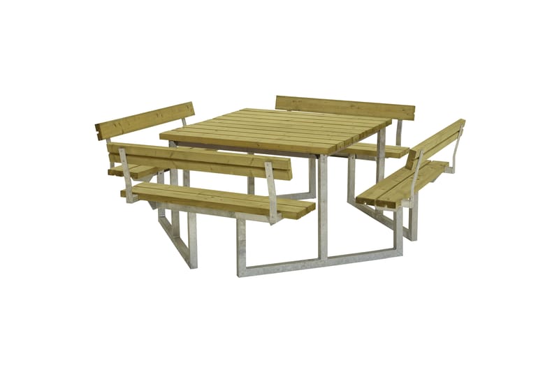PLUS Twist Bord/Bänkset med 4 Ryggstöd 227 cm Tryckimpregner - Picknickbord