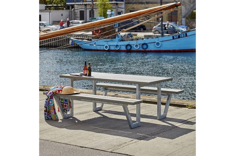PLUS Wega Bord/Bänkset 177 cm - Grå|Brun - Utemöbler & utemiljö - Utebord & trädgårdsbord - Picknickbord