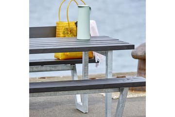 PLUS Wega Bord/Bänkset med 2 Ryggstöd 177 cm - Grå|Brun - Utemöbler & utemiljö - Utebord & trädgårdsbord - Picknickbord