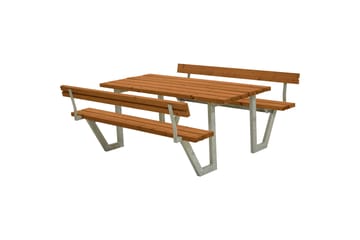 PLUS Wega Bord/Bänkset med 2 Ryggstöd 177 cm Grundmålad Teak