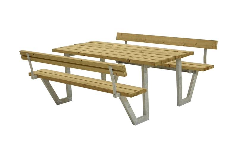 PLUS Wega Bord/Bänkset med 2 Ryggstöd 177 cm - Trä|natur - Utemöbler & utemiljö - Utebord & trädgårdsbord - Picknickbord