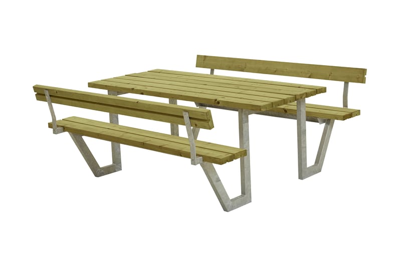 PLUS Wega Bord/Bänkset med 2 Ryggstöd 177 cm Tryckimpregnera - Utemöbler & utemiljö - Utebord & trädgårdsbord - Picknickbord