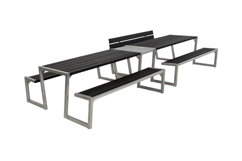 PLUS Zigma Picknickbord med Bänk 2-del - Svart - Picknickbord