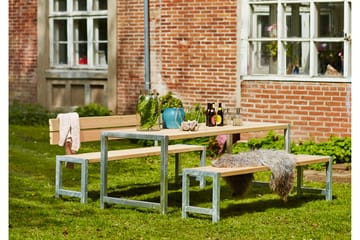 PLUS Plankset med 1 Ryggstöd 186 cm - Trä|natur - Utemöbler & utemiljö - Utebord & trädgårdsbord - Picknickbord