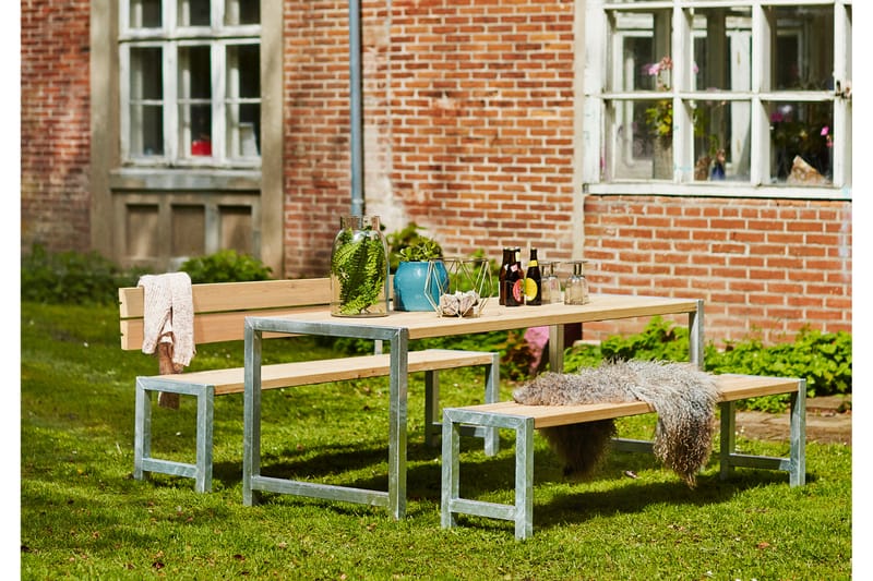 PLUS Plankset med 1 Ryggstöd 186 cm - Trä|natur - Utemöbler & utemiljö - Utebord & trädgårdsbord - Picknickbord