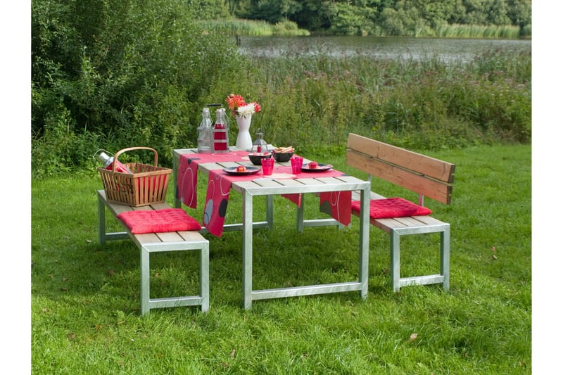PLUS Plankset med 1 Ryggstöd 186 cm Tryckimpregnerat - Utemöbler & utemiljö - Utebord & trädgårdsbord - Picknickbord