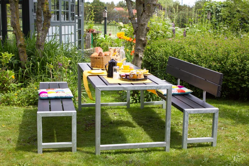 PLUS Plankset med 1 Ryggstöd 186 cm - Svart - Utemöbler & utemiljö - Utebord & trädgårdsbord - Picknickbord