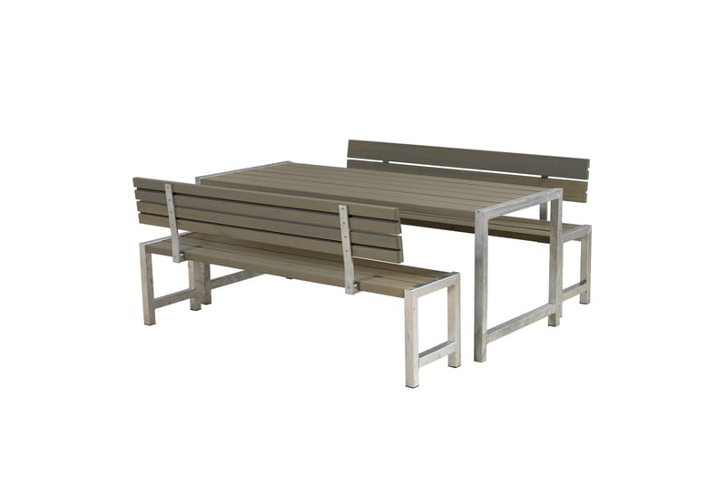 PLUS Plankset med 2 Rygstödd 186 cm - Taupe - Picknickbord