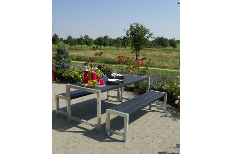 PLUS Plankset 186 cm - Svart - Utemöbler & utemiljö - Utebord & trädgårdsbord - Picknickbord