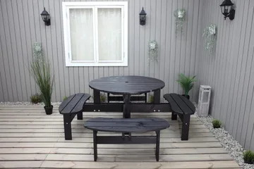 Rogolo Picknickbord 199 cm - Kaffesvart - Utemöbler & utemiljö - Utebord & trädgårdsbord - Picknickbord