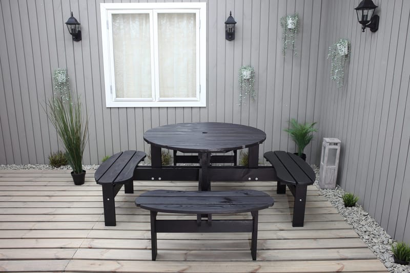 Rogolo Picknickbord 199 cm - Kaffesvart - Utemöbler & utemiljö - Utebord & trädgårdsbord - Picknickbord