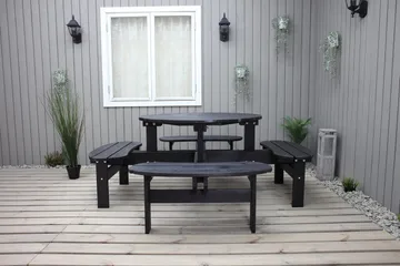 Rogolo Picknickbord 199 cm - Kaffesvart - Utemöbler & utemiljö - Utebord & trädgårdsbord - Picknickbord