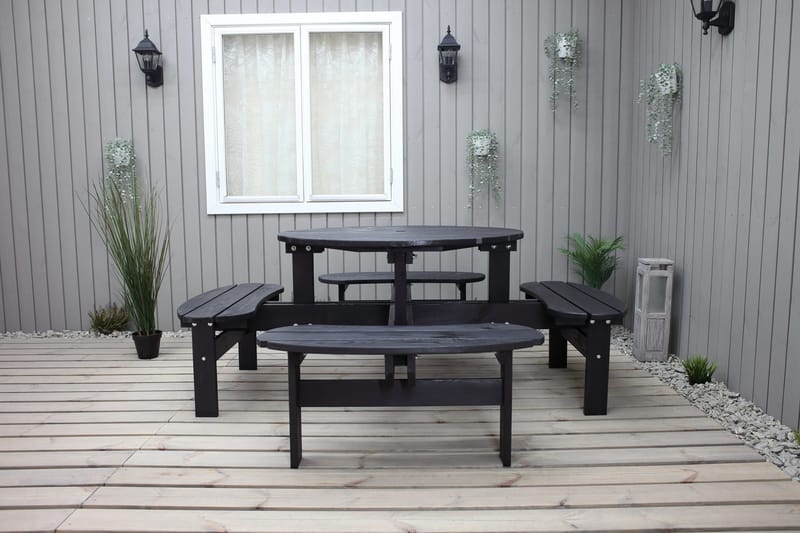 Rogolo Picknickbord 199 cm - Kaffesvart - Utemöbler & utemiljö - Utebord & trädgårdsbord - Picknickbord