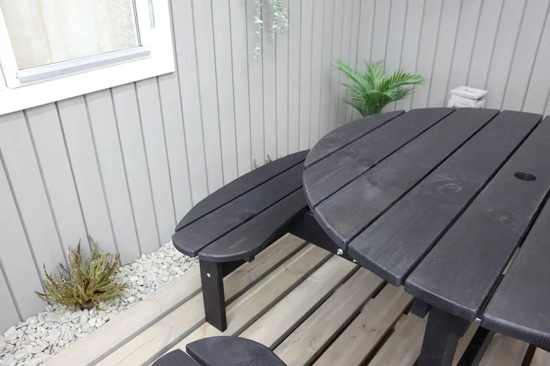 Rogolo Picknickbord 199 cm - Kaffesvart - Utemöbler & utemiljö - Utebord & trädgårdsbord - Picknickbord