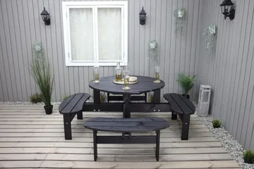 Rogolo Picknickbord 199 cm - Kaffesvart - Utemöbler & utemiljö - Utebord & trädgårdsbord - Picknickbord