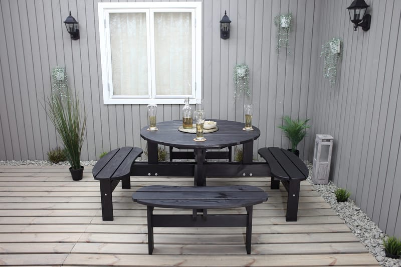 Rogolo Picknickbord 199 cm - Kaffesvart - Utemöbler & utemiljö - Utebord & trädgårdsbord - Picknickbord