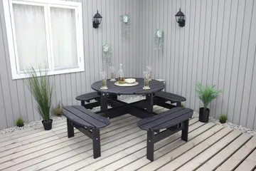 Rogolo Picknickbord 199 cm - Kaffesvart - Utemöbler & utemiljö - Utebord & trädgårdsbord - Picknickbord