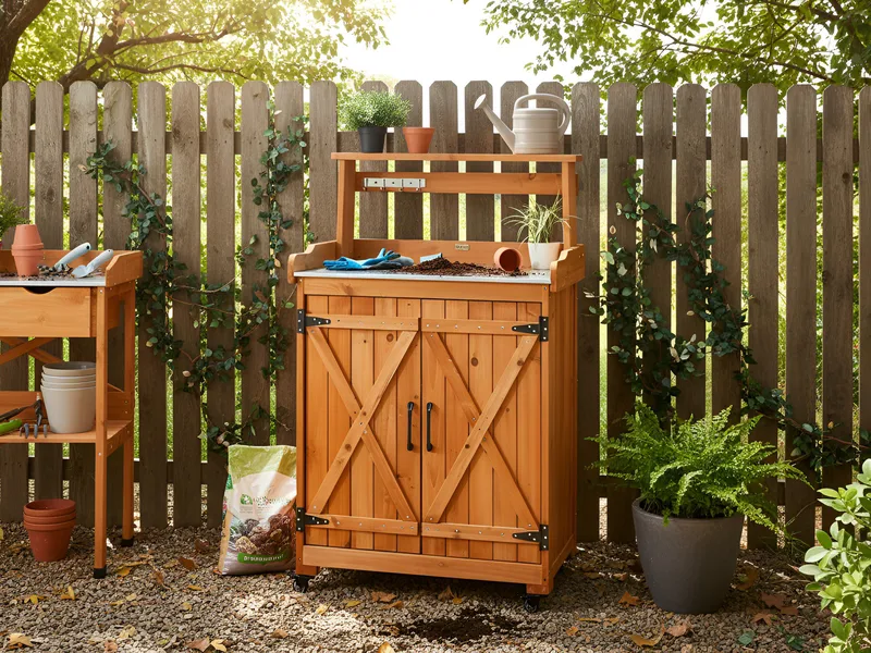 Planteringsbänk Altolia Granträ 70 cm - Brun - Utemöbler & utemiljö - Utebord & trädgårdsbord - Planteringsbord & odlingsbänk