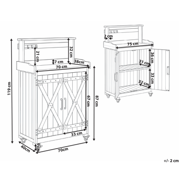Planteringsbänk Altolia Granträ 70 cm - Brun - Utemöbler & utemiljö - Utebord & trädgårdsbord - Planteringsbord & odlingsbänk