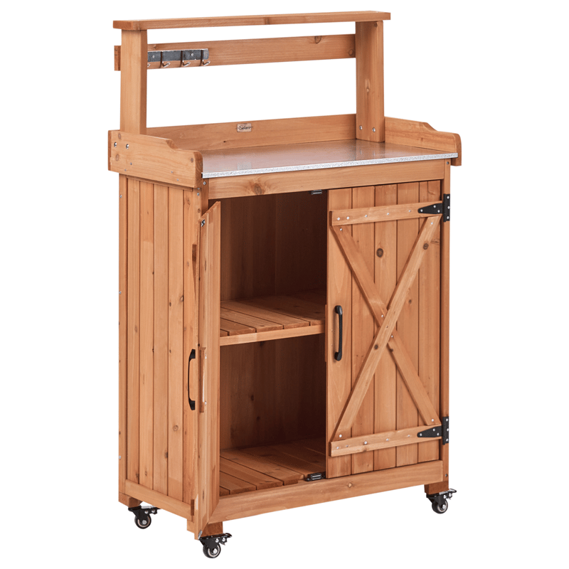 Planteringsbänk Altolia Granträ 70 cm - Brun - Utemöbler & utemiljö - Utebord & trädgårdsbord - Planteringsbord & odlingsbänk