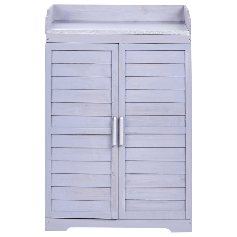 Planteringsbänk Tereville Granträ 45x67 cm - Grå/Vit - Utemöbler & utemiljö - Utebord & trädgårdsbord - Planteringsbord & odlingsbänk