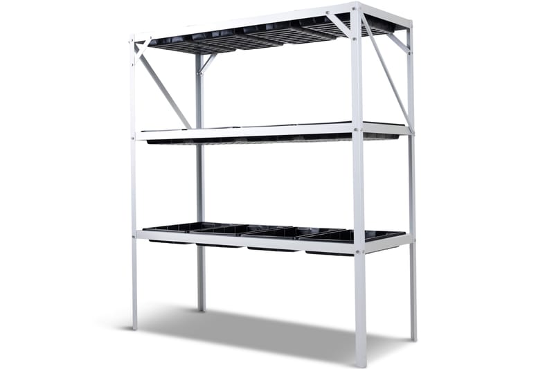 Växthusbord med planteringslådor 97x41x113 cm - Silver - Utemöbler & utemiljö - Utebord & trädgårdsbord - Planteringsbord & odlingsbänk